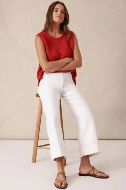 Ceres Life Wide Leg Crop Jean - Fresh Ecru
