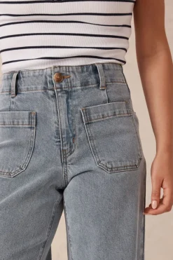 Ceres Life Wide Leg Front Pocket Jean - Vintage Blue