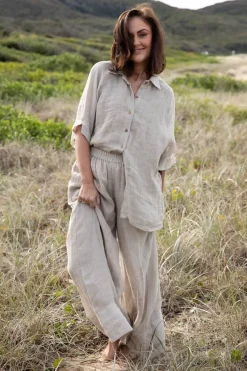 Eadie Arana Linen Pant - Natural