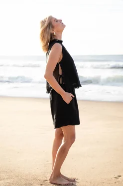 Eadie Nadia Linen Top - Black