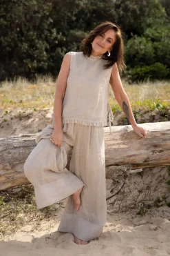 Eadie Nadia Linen Top - Natural