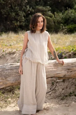 Eadie Nadia Linen Top - Natural