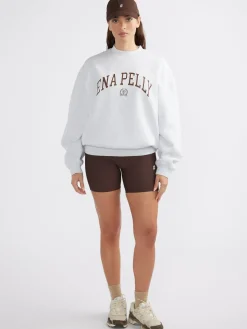 Ena Pelly Classic Collegiate Sweatshirt - White Marle