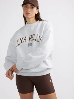 Ena Pelly Classic Collegiate Sweatshirt - White Marle
