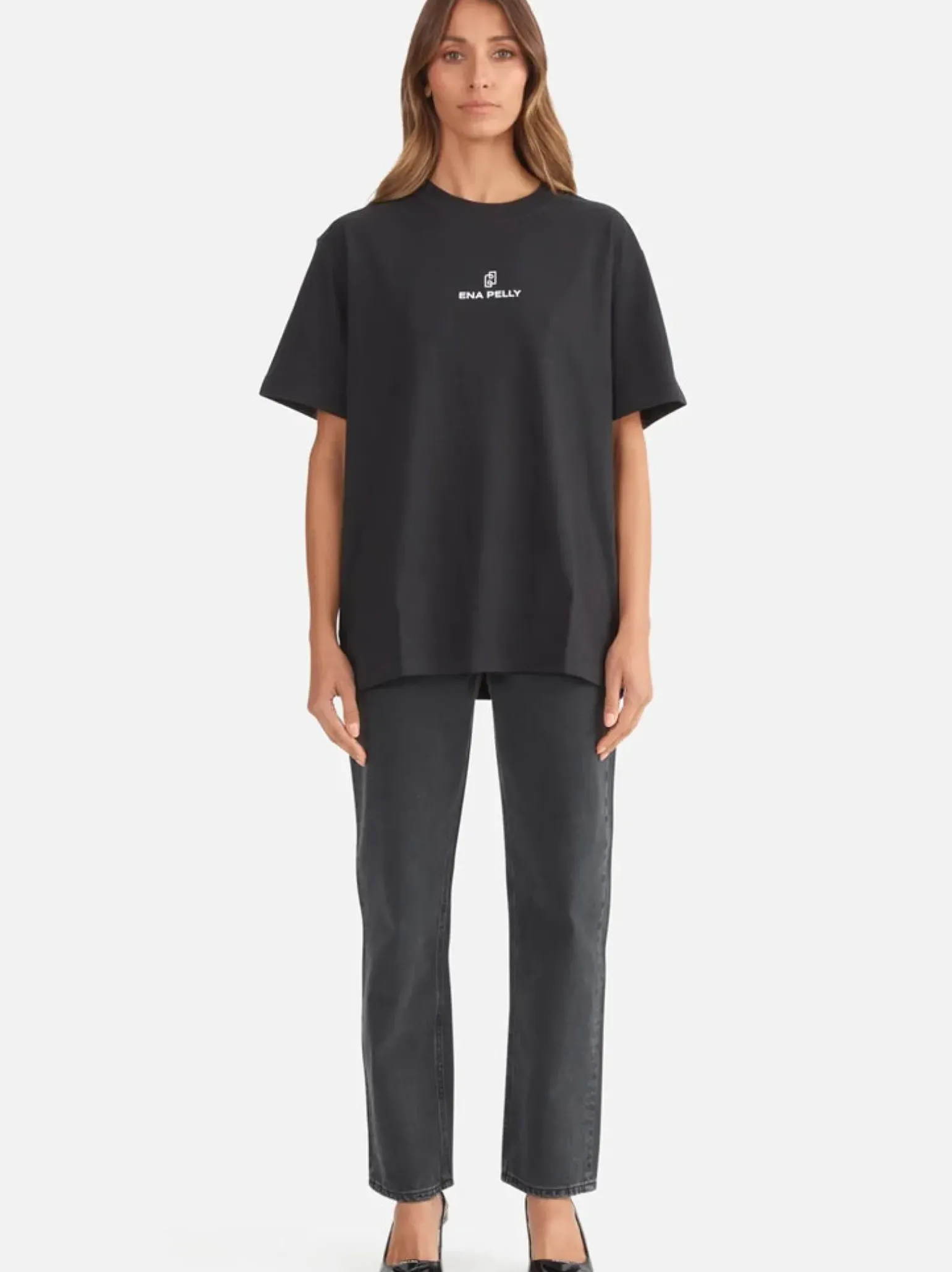 Ena Pelly Lexi Monogram Tee- Black