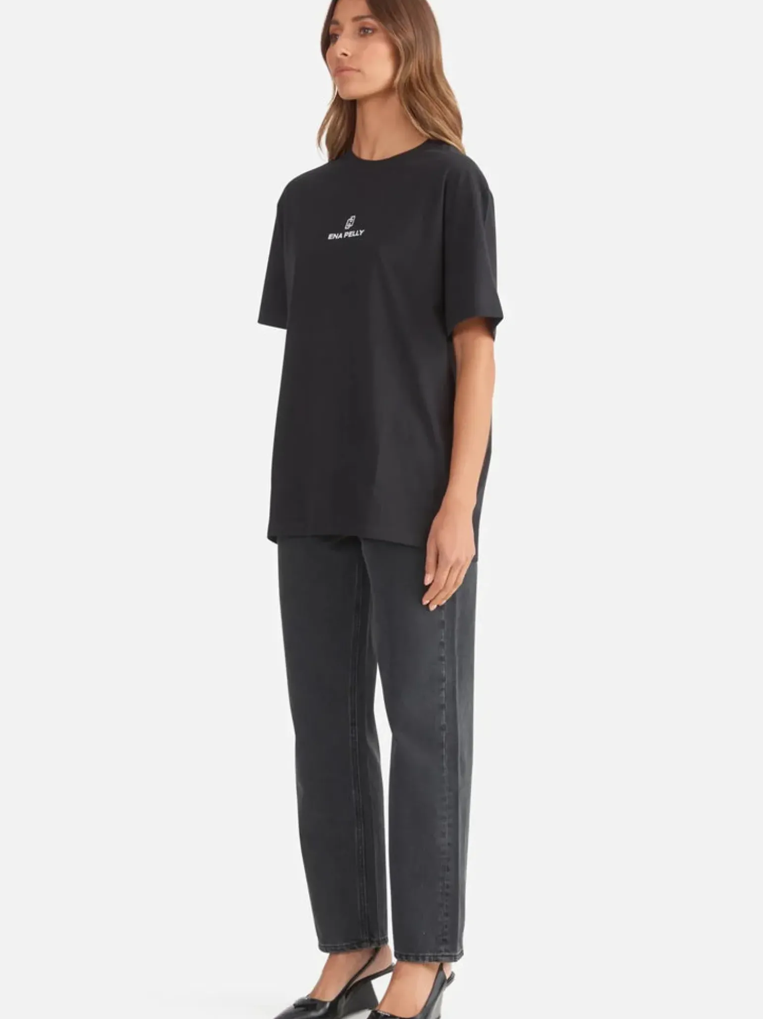 Ena Pelly Lexi Monogram Tee- Black