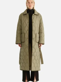 Ena Pelly Louise Quilted Puffer Jacket - Hunter Green