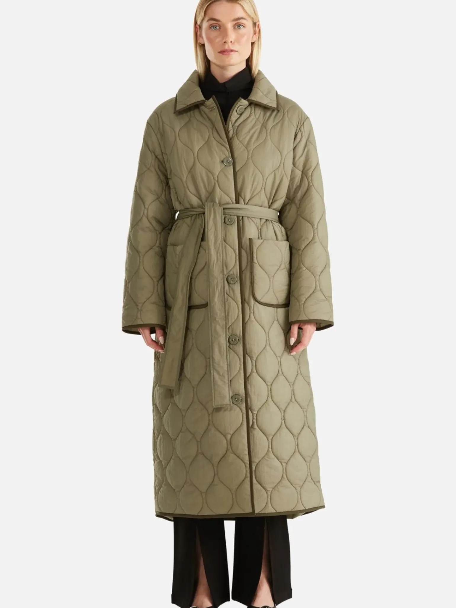 Ena Pelly Louise Quilted Puffer Jacket - Hunter Green