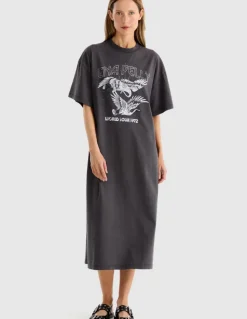 Ena Pelly World Tour Tee Dress - Faded Black