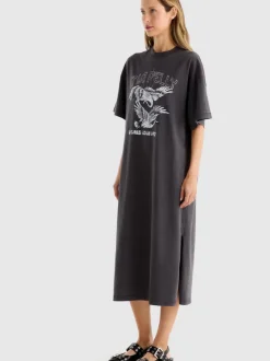 Ena Pelly World Tour Tee Dress - Faded Black