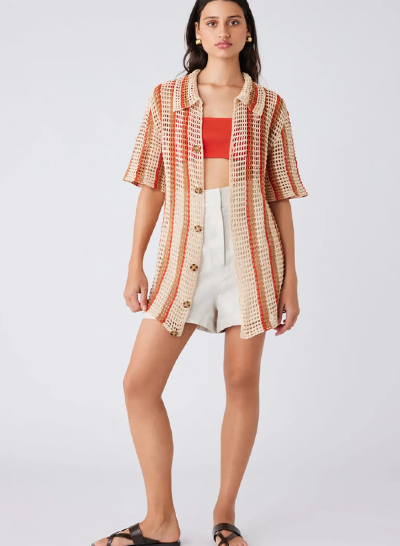 Esmaee Saint Tropez Shirt - Natural Stripe