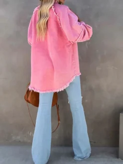 Eyes On Floyd Trixie Shirt Denim Jacket - Pink
