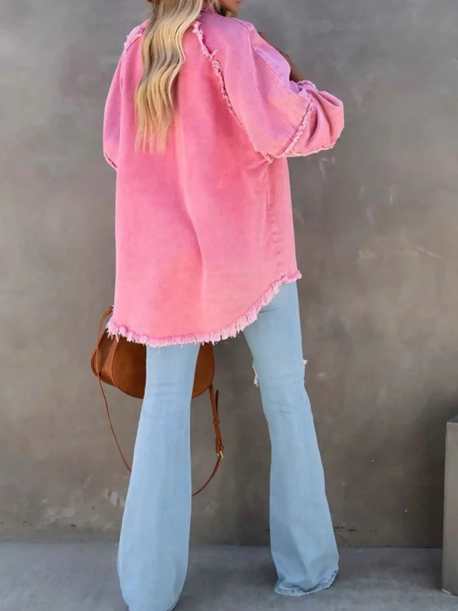 Eyes On Floyd Trixie Shirt Denim Jacket - Pink