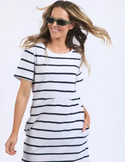 Foxwood Bay Stripe Dress - Navy