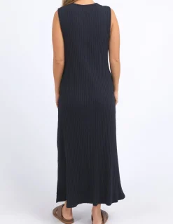 Foxwood Pippa Rib Dress Navy - Dark Sapphire