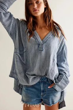 Free People By The Shore Shirt - Indigo Stripe