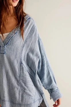 Free People By The Shore Shirt - Indigo Stripe