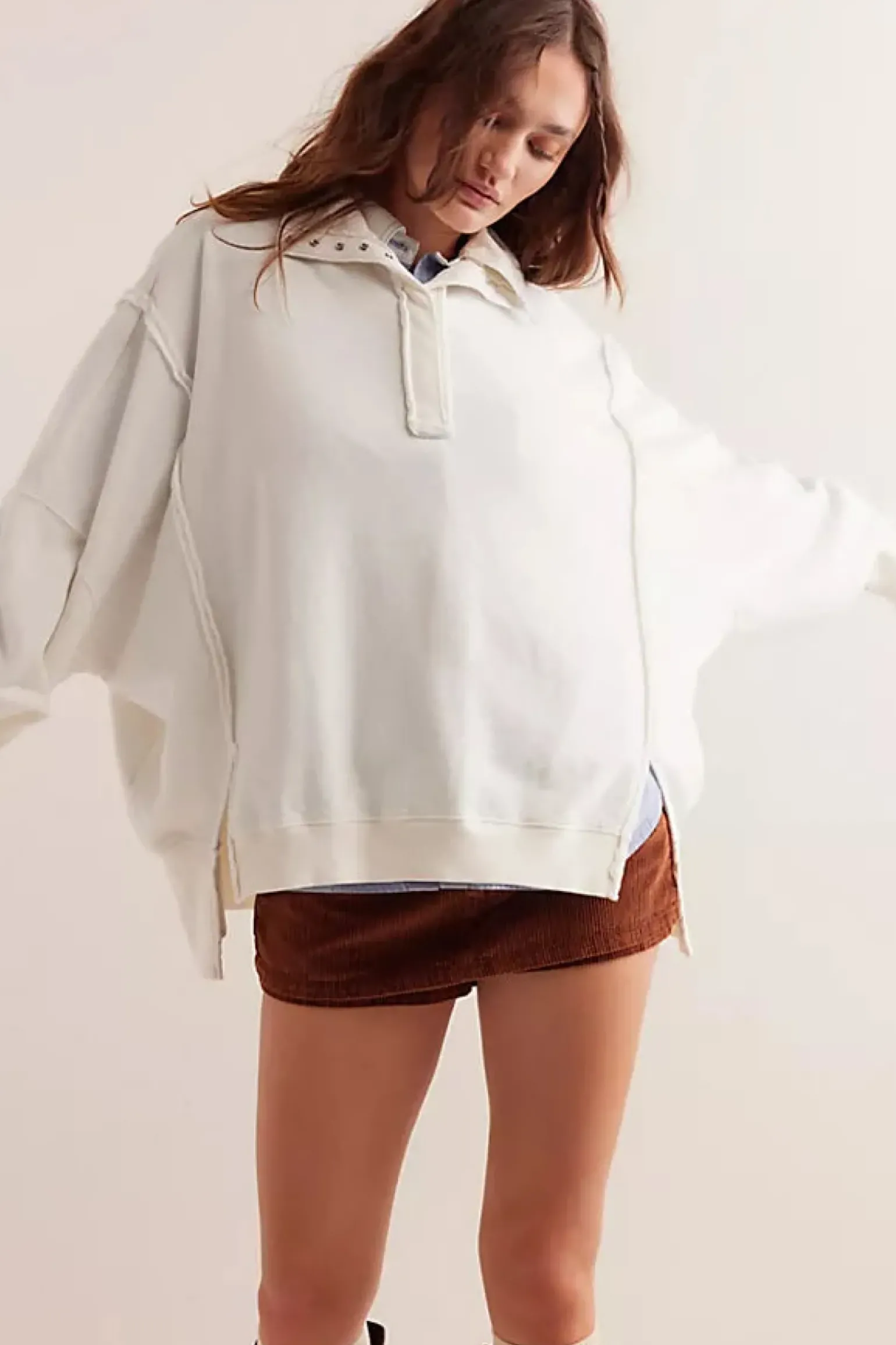 Free People Camden Henley - Optic White