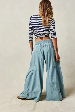 Free People Dawn on Me Wide Leg Jeans - Moonlit