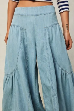 Free People Dawn on Me Wide Leg Jeans - Moonlit