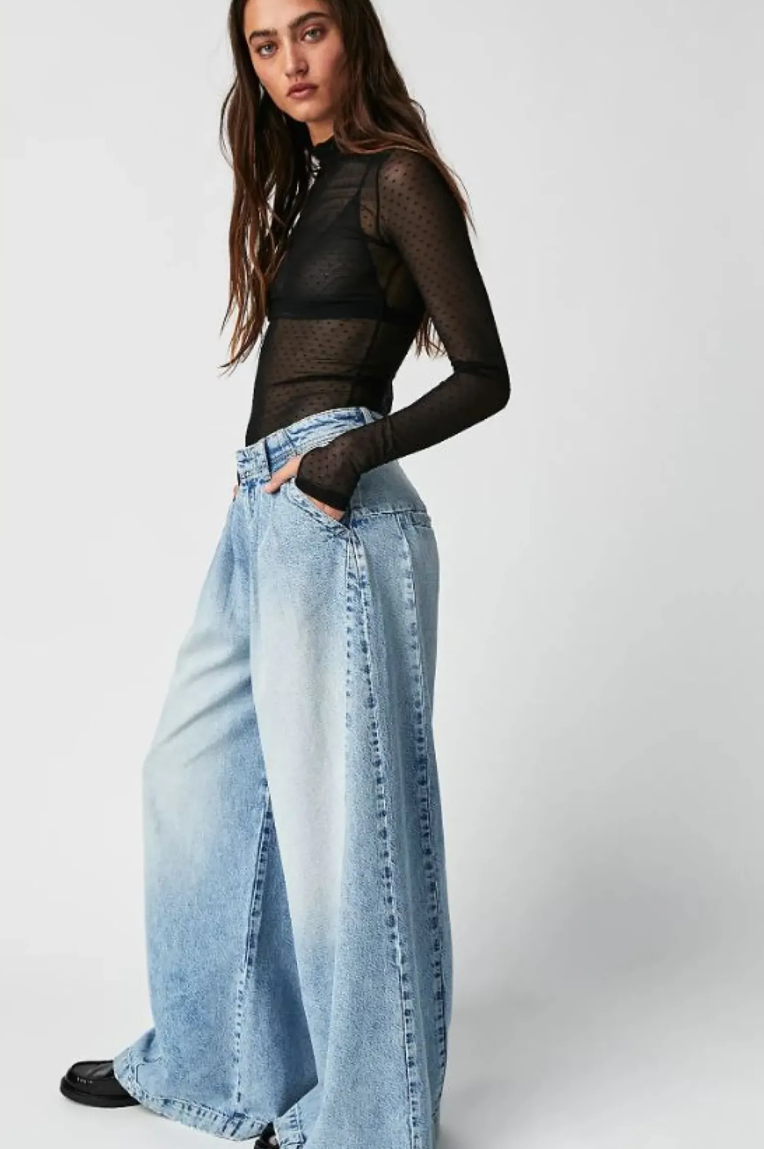 Free People Equinox Denim Trouser - Open Sky