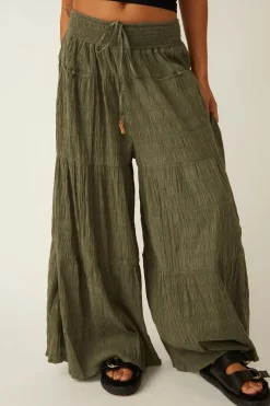 Free People In Paradise Wide Leg Pant - Dried Basil