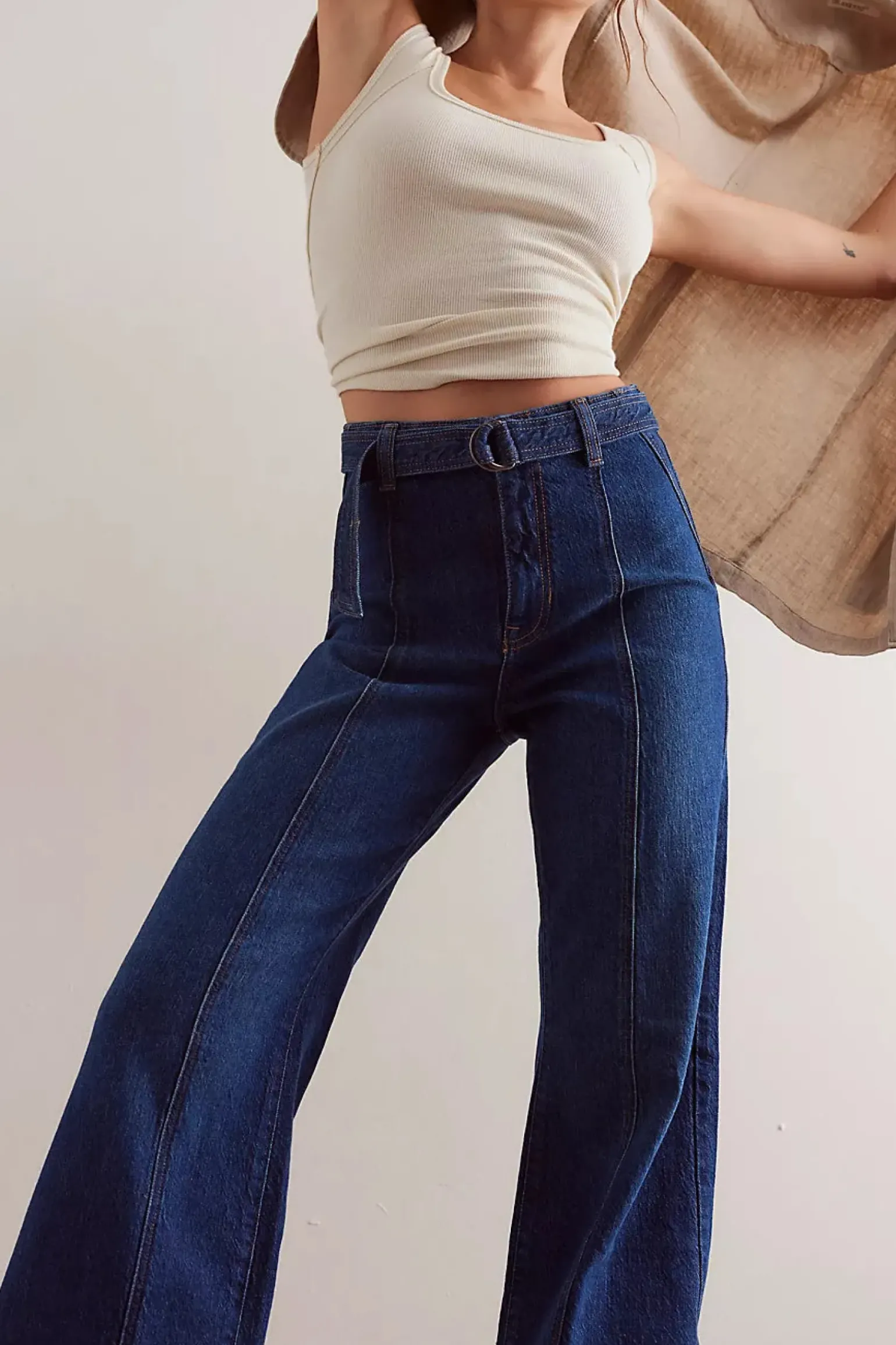 Free People Ryla A Line Jean - Dreamscape Blue