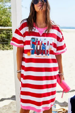 Hammill & Co Beach Sweat Dress - Red/White Stripe