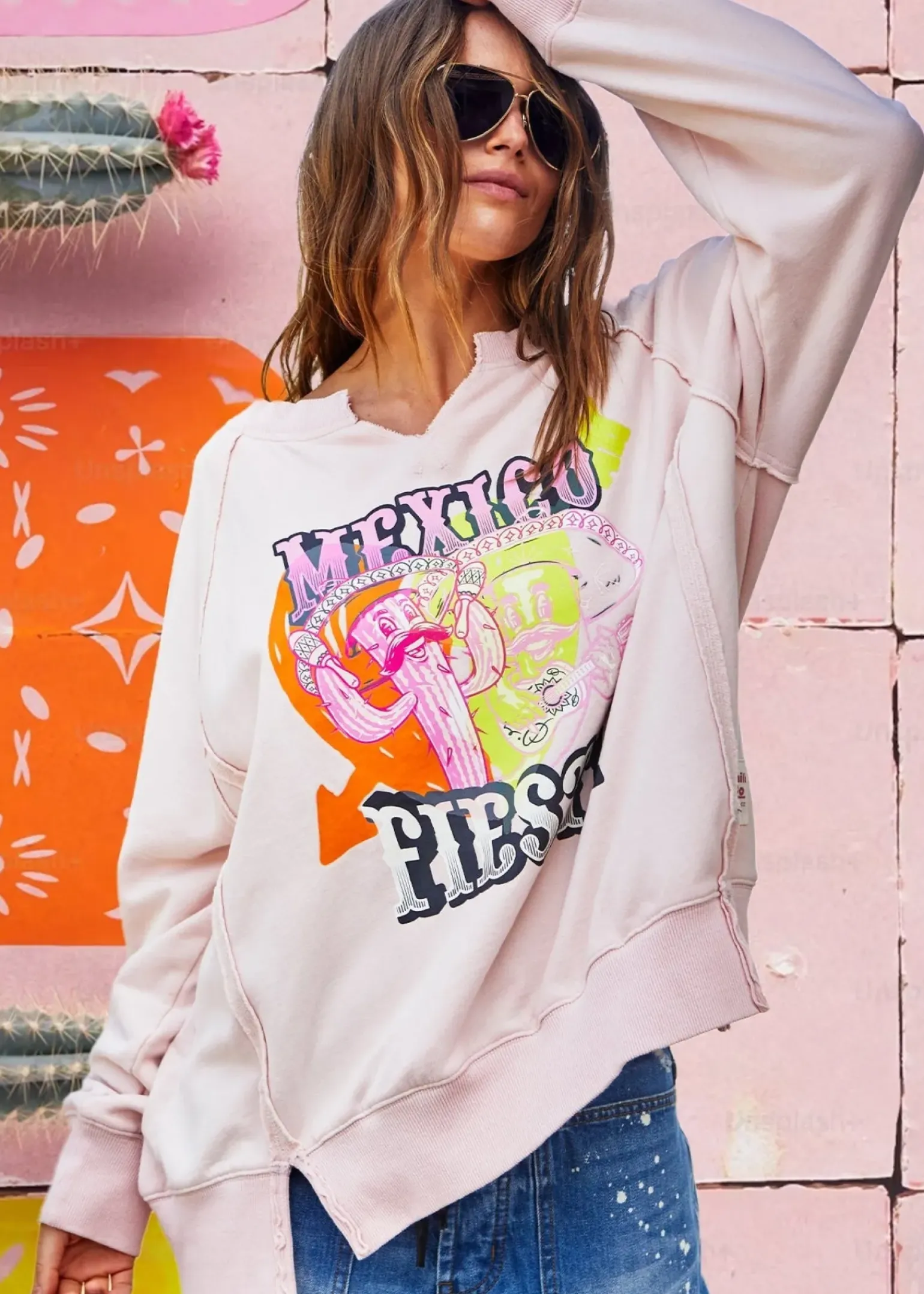 Hammill & Co Vintage Fiesta Sweat - Pink