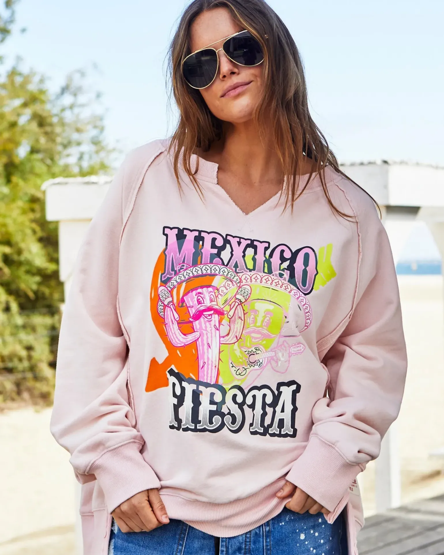 Hammill & Co Vintage Fiesta Sweat - Pink