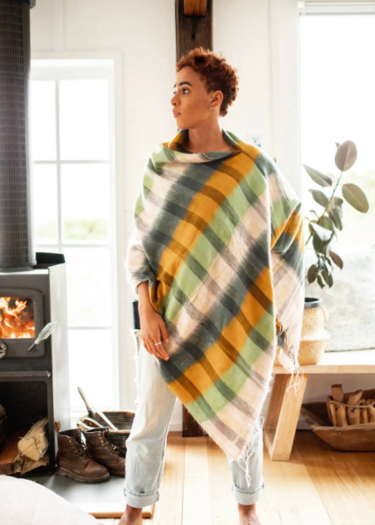 Hobo & Hatch Poncho- Check