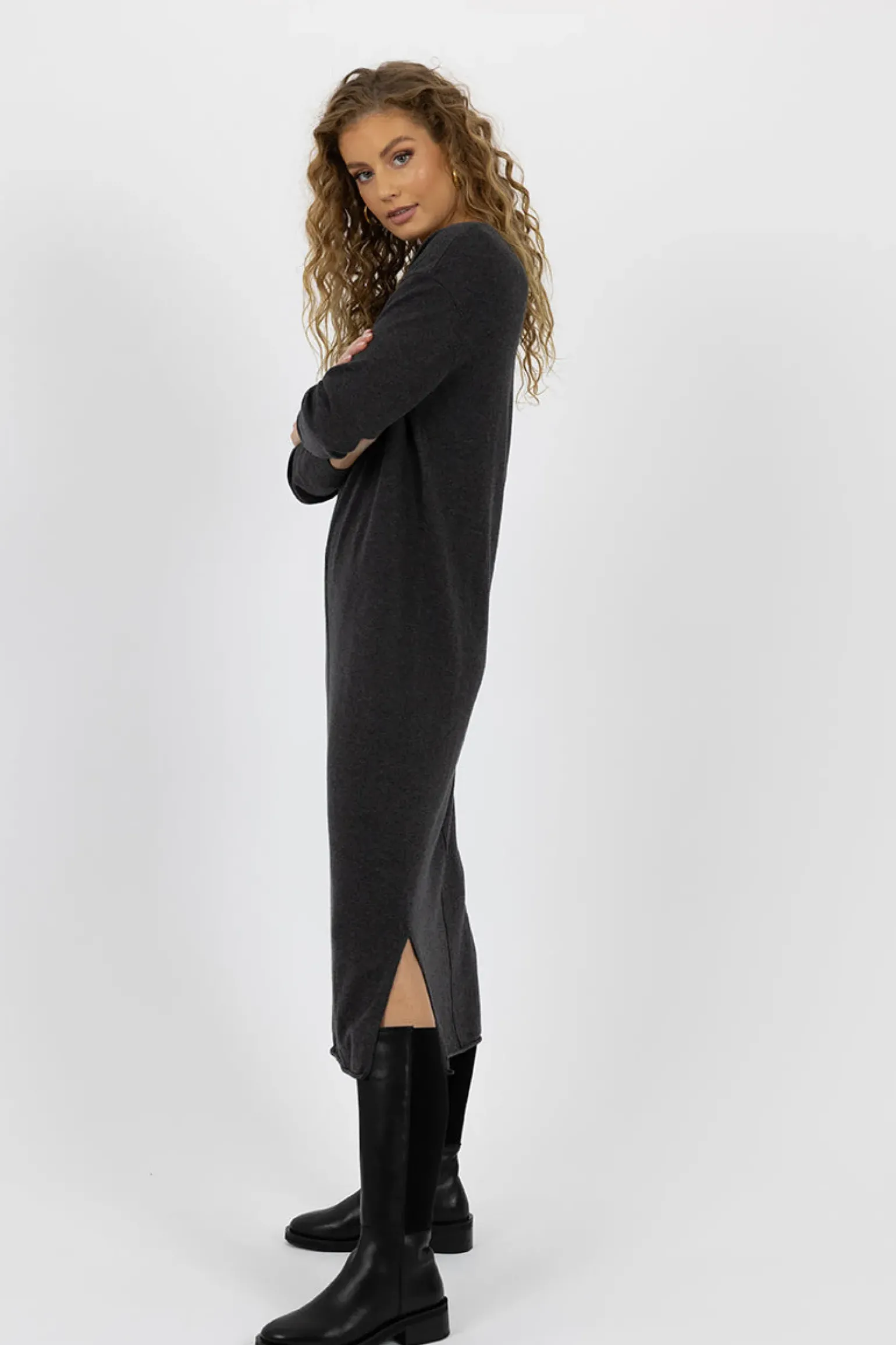 Humidity Elena Dress - Charcoal