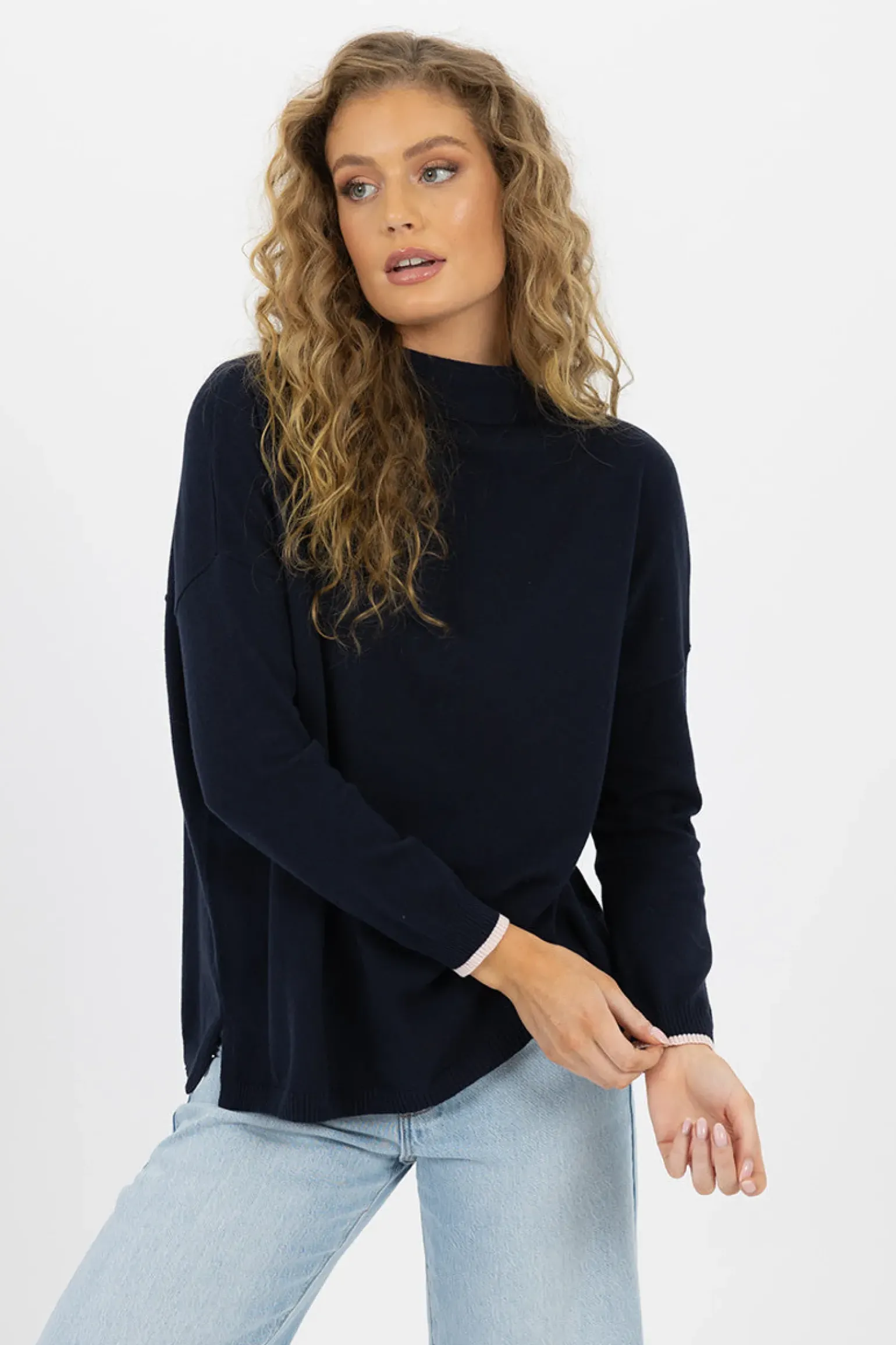 Humidity Heidi Knit Top - Navy