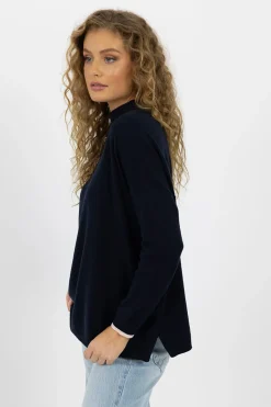 Humidity Heidi Knit Top - Navy