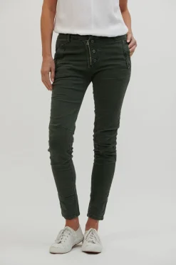 Italian Star Button Jean - Military