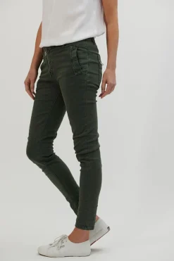 Italian Star Button Jean - Military