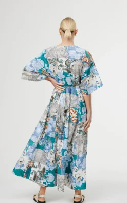 Kinney Ellis Dress - Cyan Patchwork