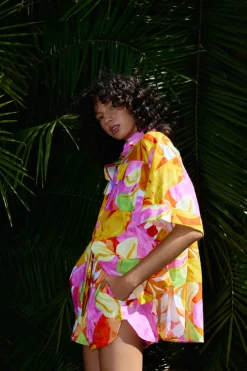 Kinney Juniper Shirt - Capri Abstract