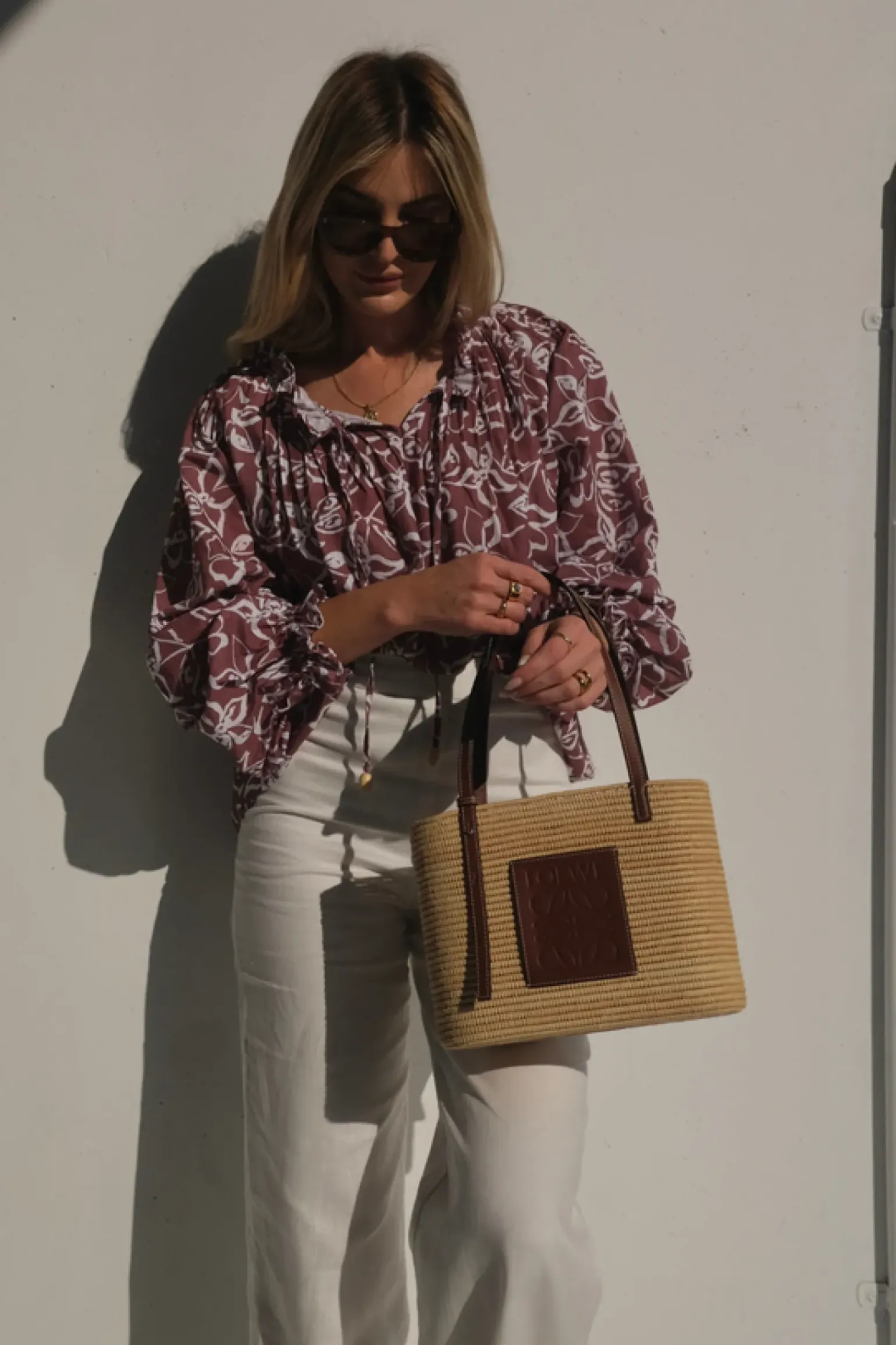 Lunar Fox Charlotte Linen Blouse - Sangria