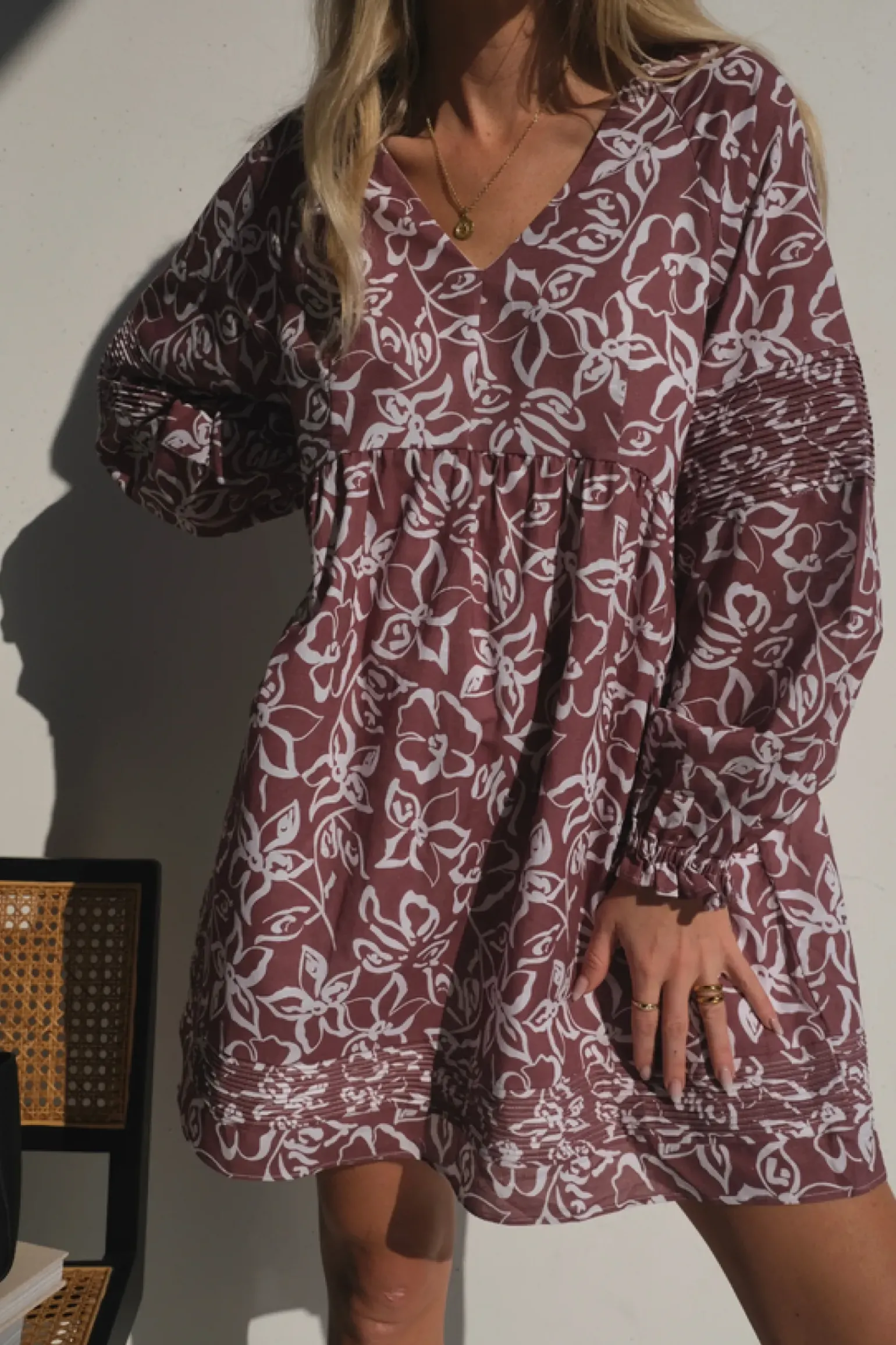 Lunar Fox Stevie Linen Dress - Sangria