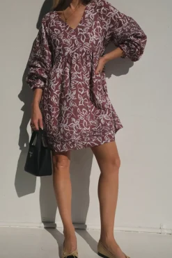 Lunar Fox Stevie Linen Dress - Sangria