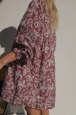 Lunar Fox Stevie Linen Dress - Sangria