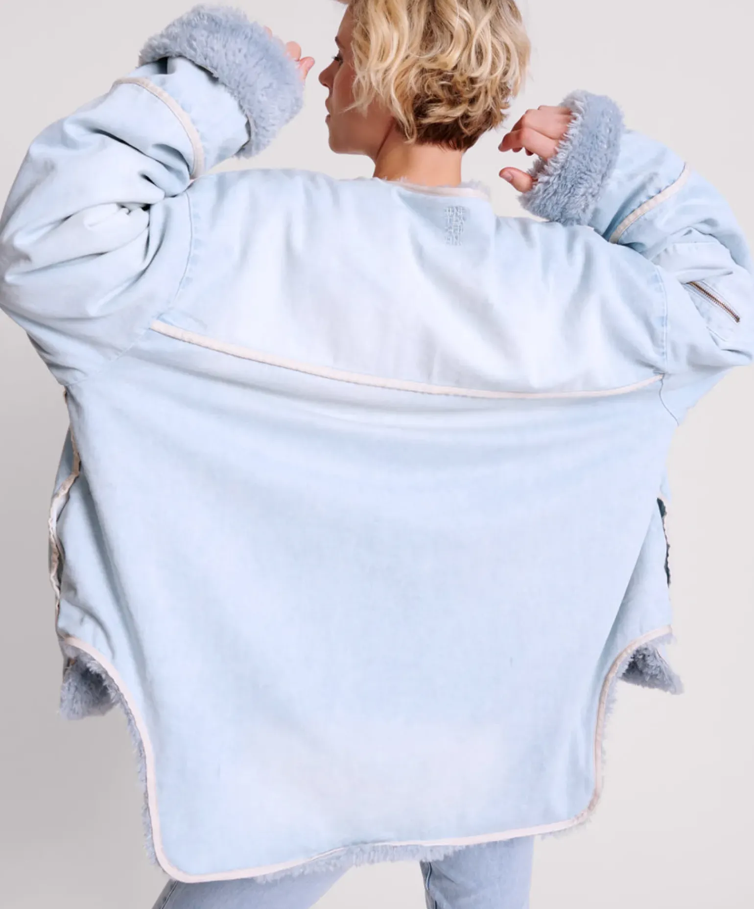 One Teaspoon Blue Space Teddy Throwover Denim Jacket