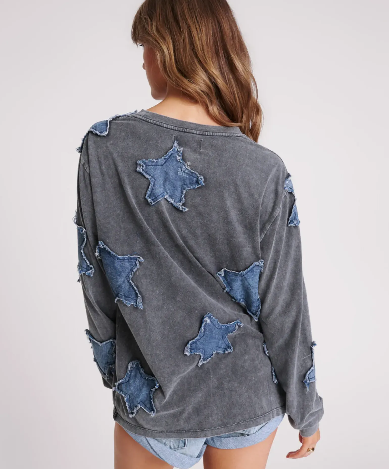 One Teaspoon Denim Star Boyfriend Longsleeve Tee - Black Acid
