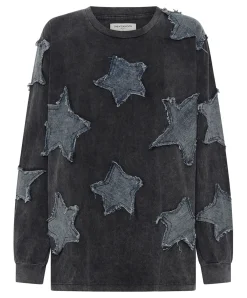 One Teaspoon Denim Star Boyfriend Longsleeve Tee - Black Acid