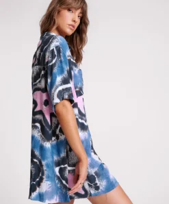 One Teaspoon Hand Painted Floral Short Sleeve Shirt - Multi