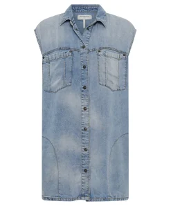 One Teaspoon Tencel Shirt Dress - Soft Blue