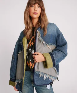 One Teaspoon Wadded Jacket - Memphis Light Star Denim