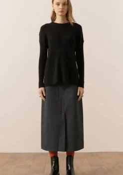 Pol Fitch Ribbed Knit - Black