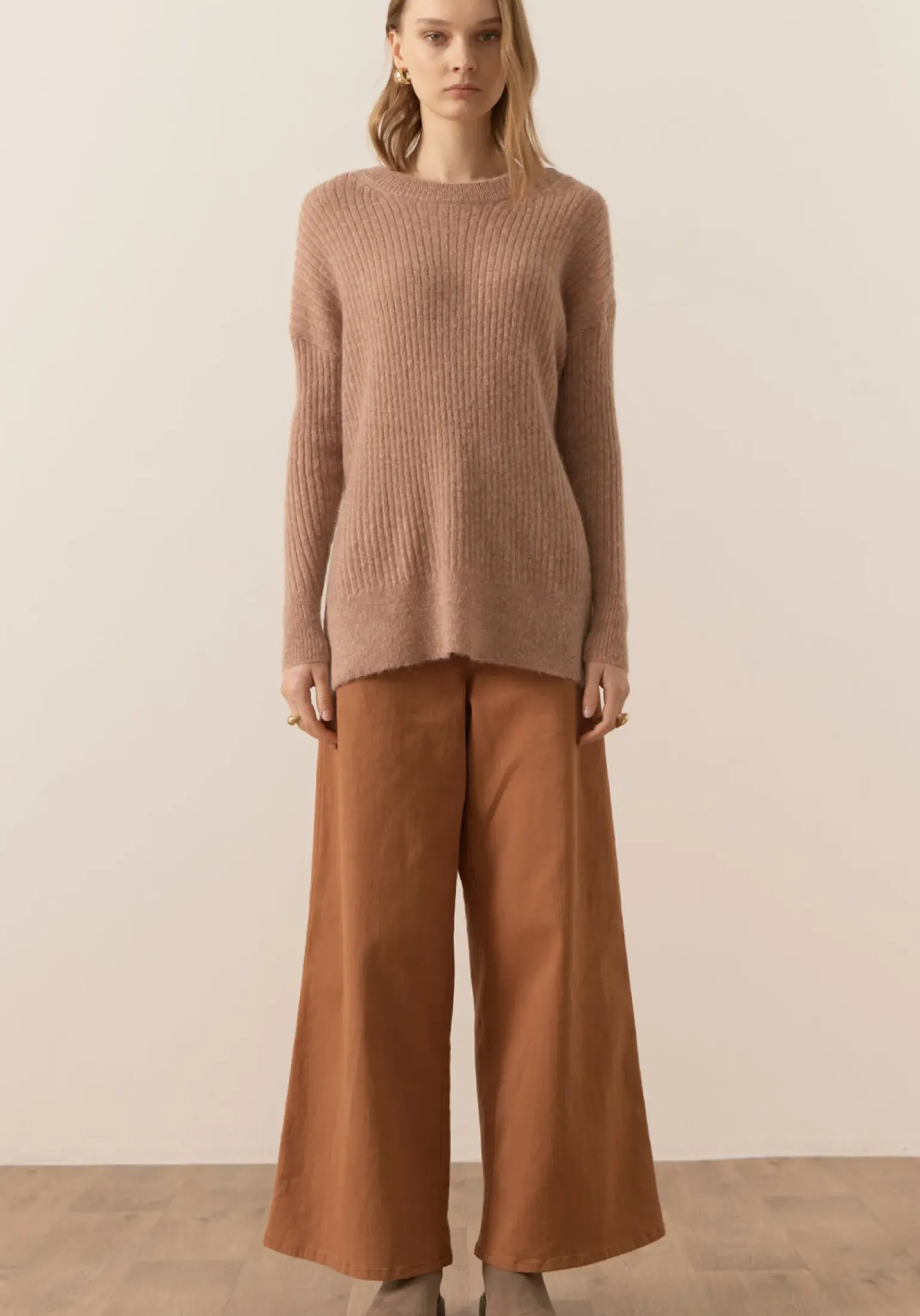 Pol Fitch Ribbed Knit - Blush